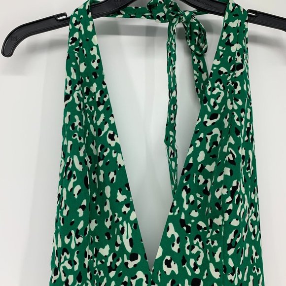 Honey Punch Dress Green Halter Neck Sleeveless Ruched - Picture 2 of 12